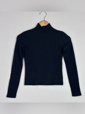 Quince 100% Cashmere Mock Neck Sweater Cropped Soft Luxury Minimal
